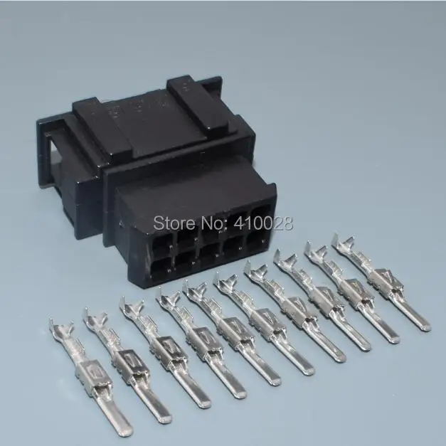 Shhworldsea 10pin 3.5 mm moški avtomobilske stanovanj priključite kabel napeljave pas priključkom črni barvi 1-929629-1