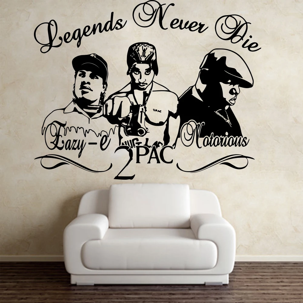 2Pac Tupac Eazy-E Razvpiti B. I. G Raperji Hip Hop Legende DIY Wall Art Nalepke Nalepke Glasbe Star Vinil Doma Dekor 881