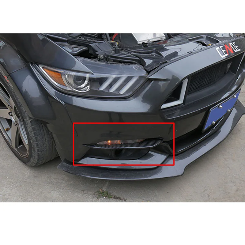 Ogljikov Spredaj Meglo lučka Lučka Obrvi Veke Trim Za Ford Mustang-2018
