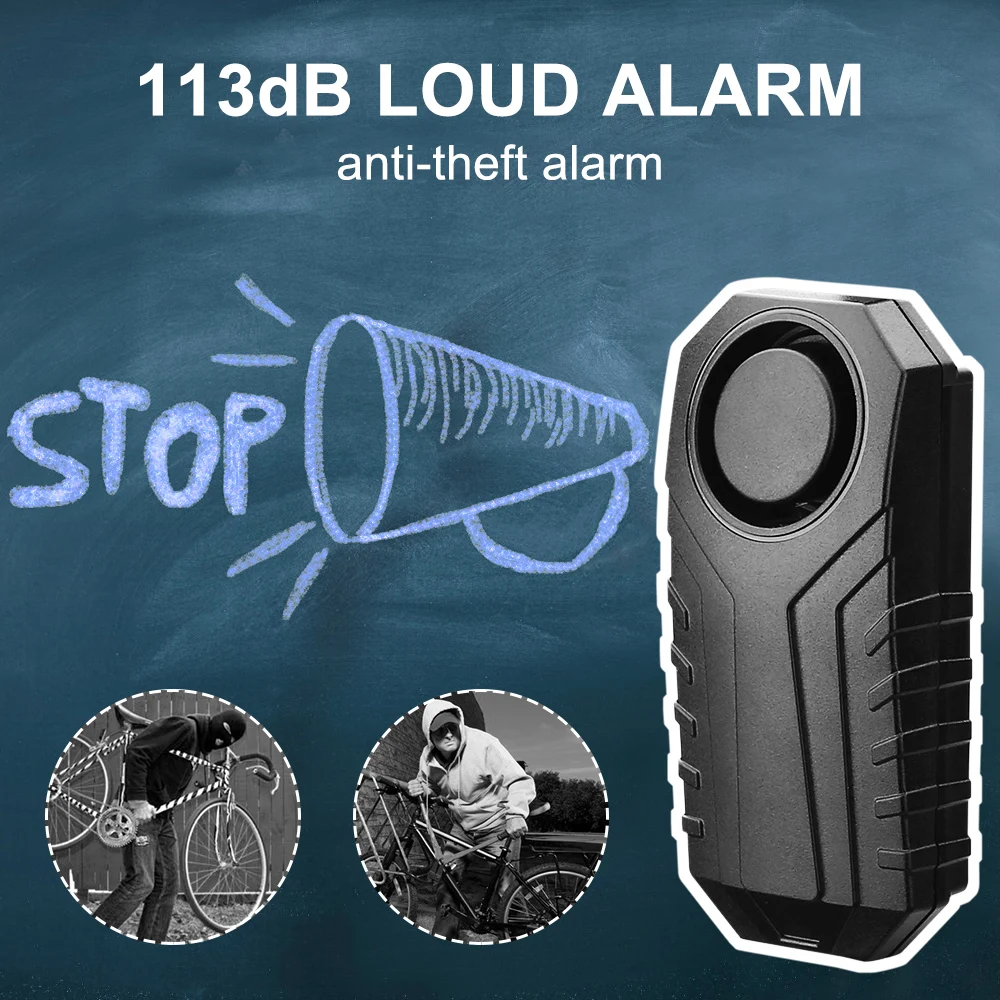 Anti-Theft Vibracije Izposoja Alarm Daljinski upravljalnik 113dB Alarm Senzor Brezžični Nepremočljiva Kolo, motorno kolo, Električno Varnost