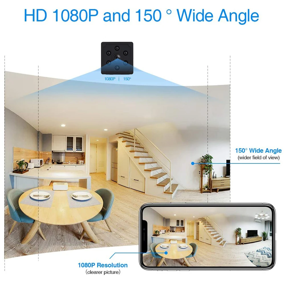 1080P Mini Kamera, Wifi Night vision Baterije Majhna Nadzor, Video Snemalnik, Kamera, Akcija Wifi Home security mikro kamere Cam