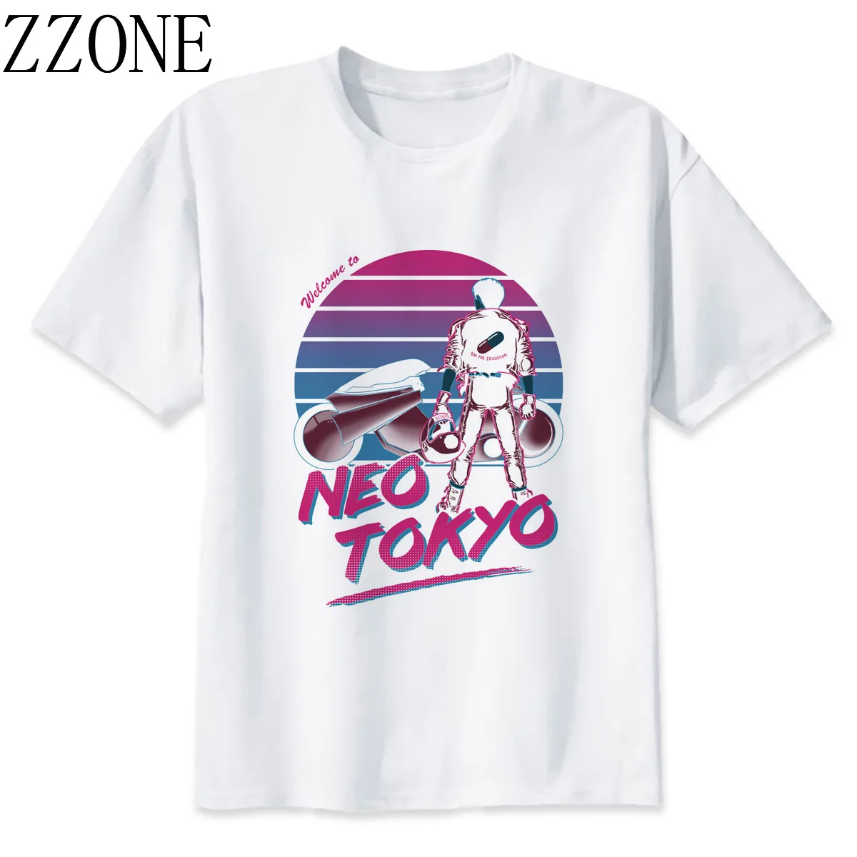 Moda za moške Akira Synthwave T Shirt Poletje Japonski Anime Natisni T-Shirt Dihanje Udobno Krog Vratu TShirt