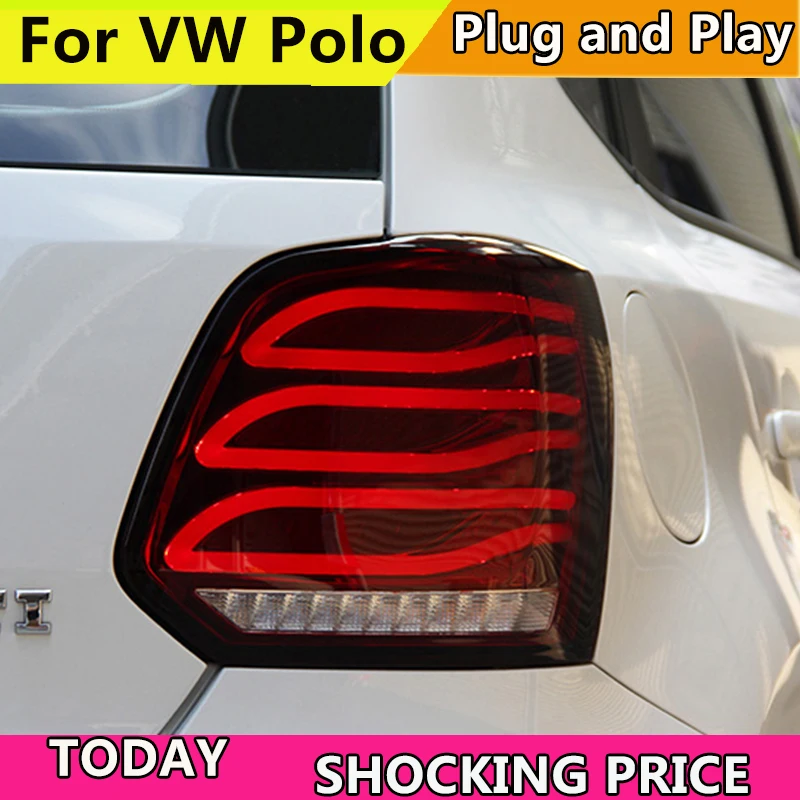 Avto Styling Za Volkswagen VW Polo Rep Svetlobe Skupščine 2011-2017 LED Luč dinamične vključite signal Zadnje Svetilke Pribor