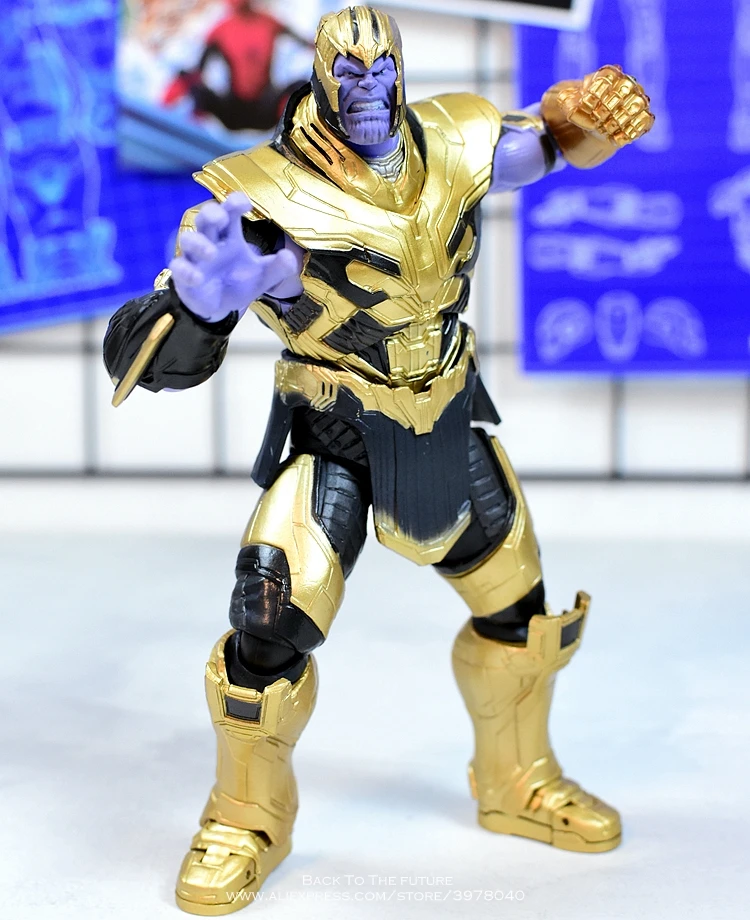Disney Marvel Avengers 4 Thanos 18 cm Dejanje Slika lutka Anime Dekoracijo Zbirka mini Igrača model za darilo otrok