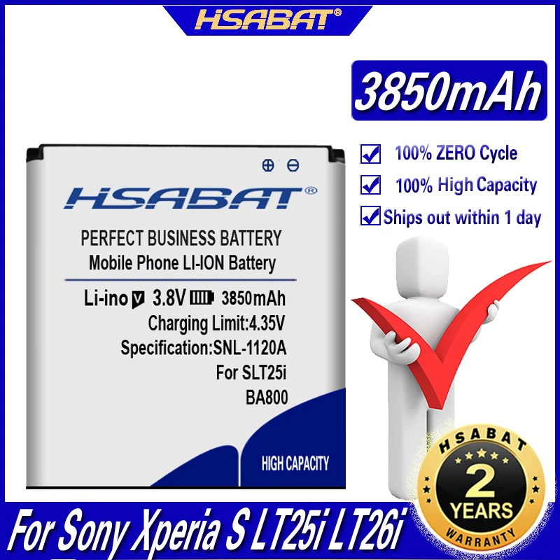 HSABAT BA800 3850mAh Baterija Za Sony Xperia S LT25i Xperia V LT26i Sony Xperia Arc HD Xperia V LT25i