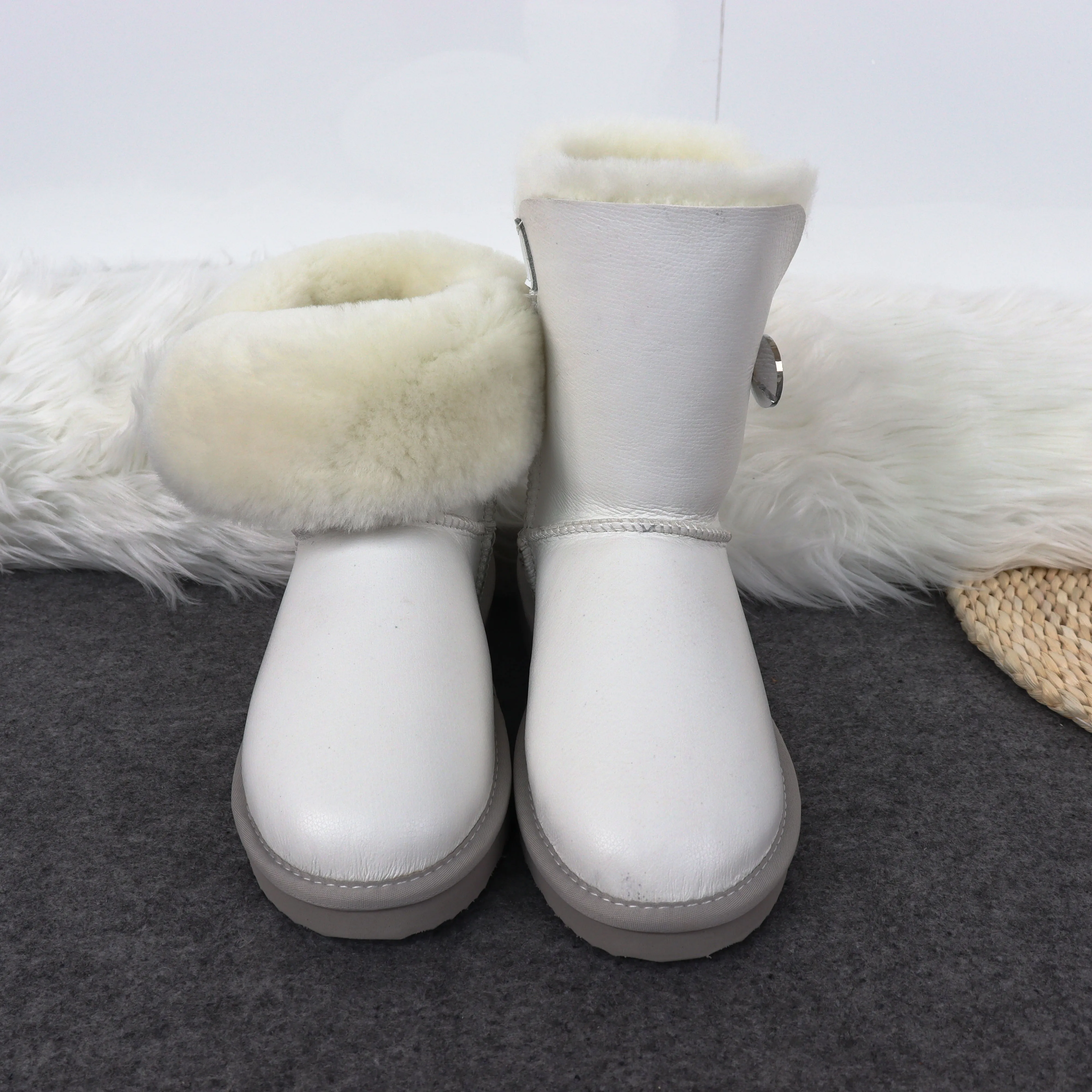 Moda 2020 Prave Ovčje kože Ženske Snow Škornji Nov Prihod Naravnega Krzna Pozimi Toplo Čevlji Tople Volne, Ženska, Čevlji