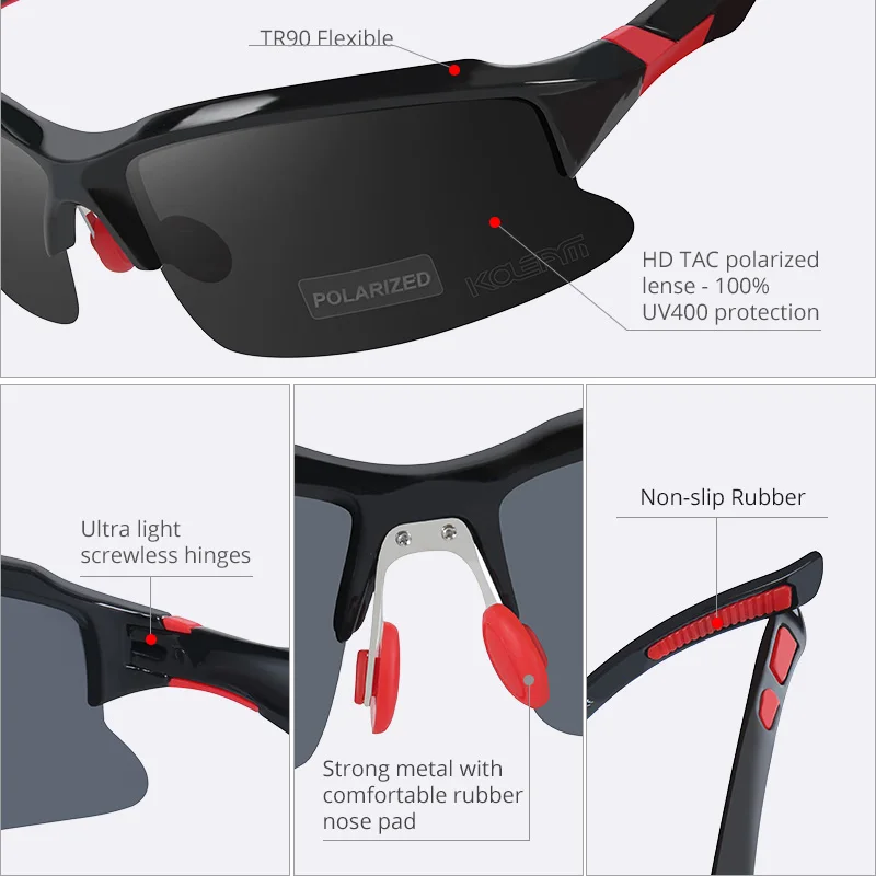 KDEAM Strokovno TR90 Polarizirana sončna Očala Moških Pohodništvo Očala Vožnje Ribolov Šport na Prostem sončne Očala UV400 CE
