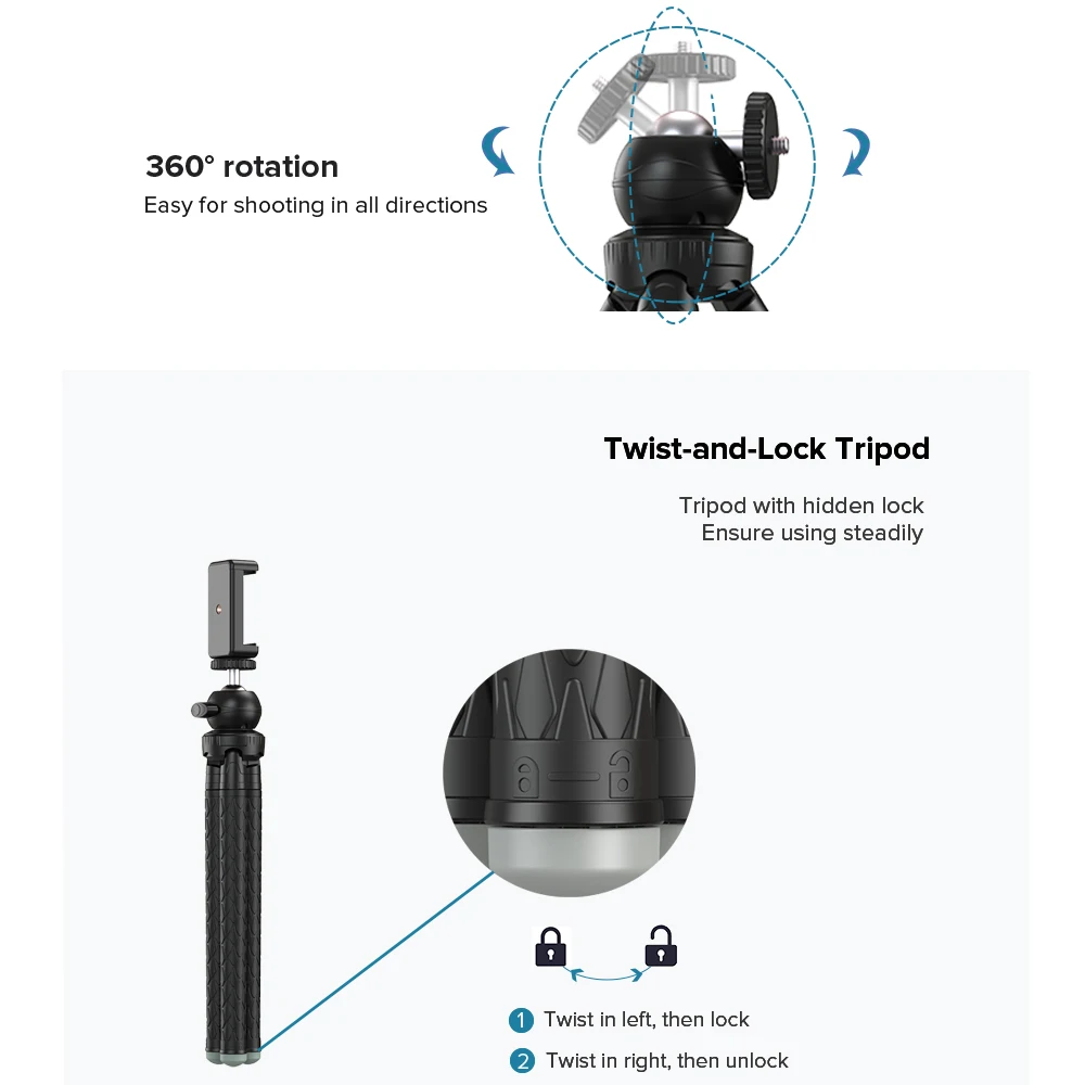 APEXEL strokovno podaljša Prilagodljiv SLR Stojalo 360 Vrtenja Vertikalnega Streljanje Telefon stojalo Držalo za Gopro Sony, Nikon Telefon