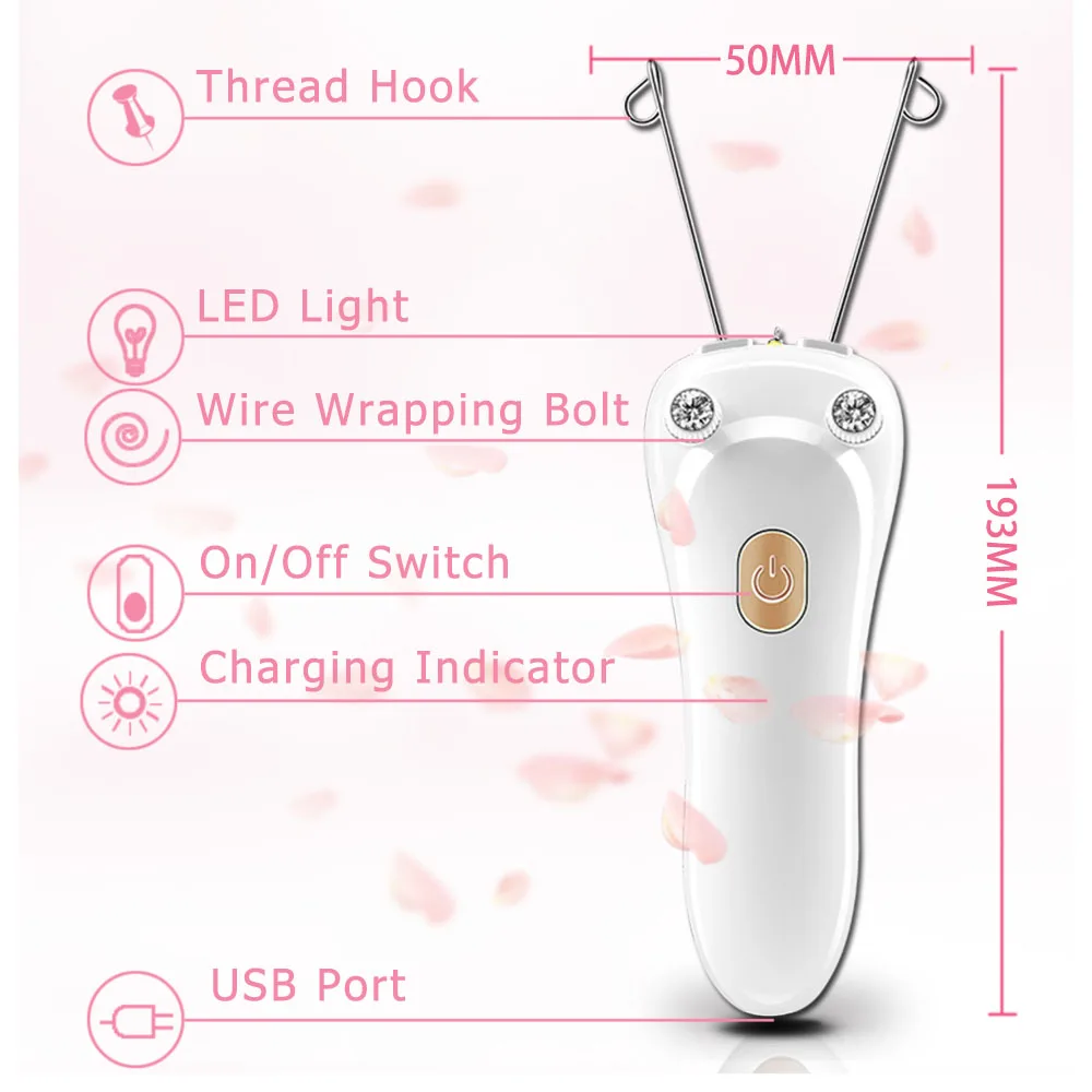 Električni Sušilnik za odstranjevanje barve Ženske Lepote Epilator USB Polnilne Telesa, Obraza Odstranjevanje Dlak Defeatherer za Vse Dele Telesa