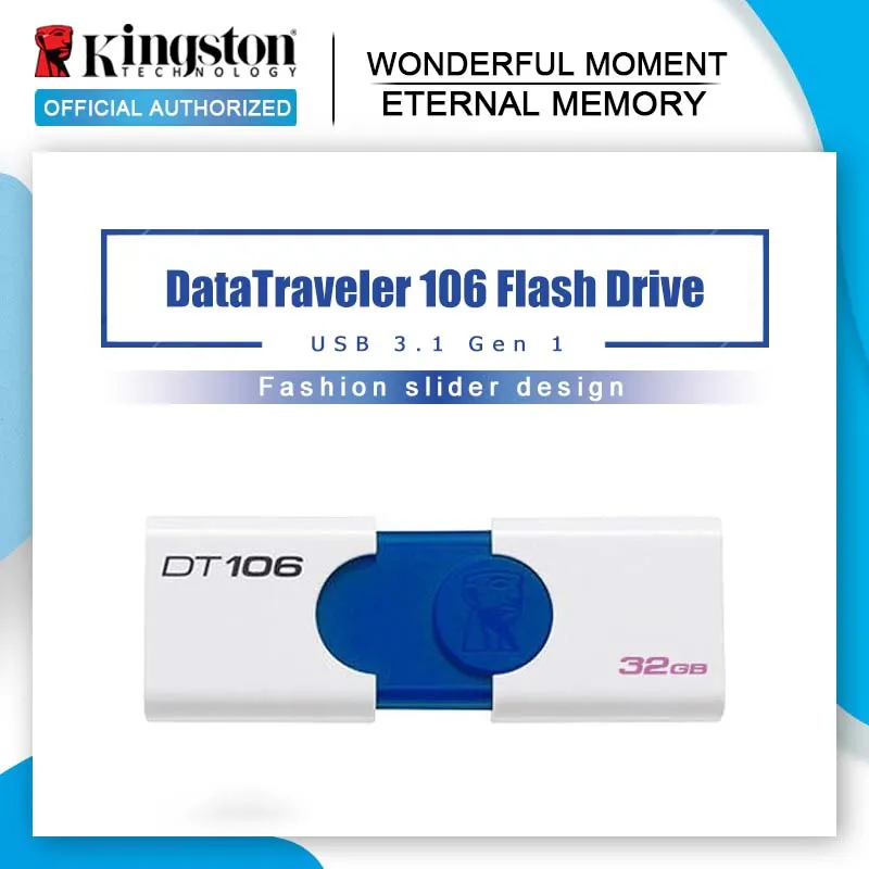 Kingston USB Flash Drive DT106 Pendrive usb3.1 16GB 32GB U Disk Pero Pogon usb 16gb, 32 gb Pomnilnika Flash Memoria