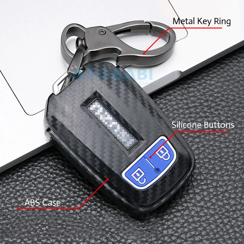 Ogljikov ABS Plastike Avto Ključ Kritje Za Isuzu MUX MU-X D-MAX DMAX 2 Gumb Keychain Smart brez ključa za Daljinsko Fob Zaščito Primeru Opremo