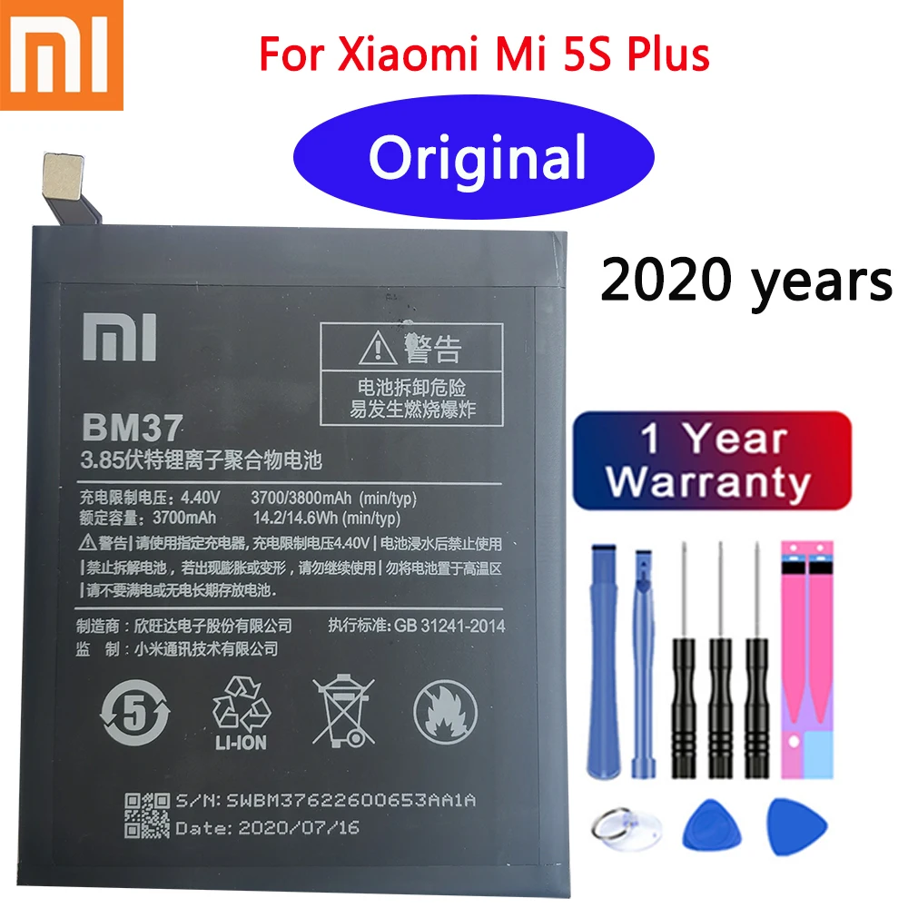 2020 let xiaomi Originalne Baterije BM37 3800mAh za Xiaomi Mi 5S Plus MI5S Plus Visoke Kakovosti BM37 Replacment Telefon Baterija
