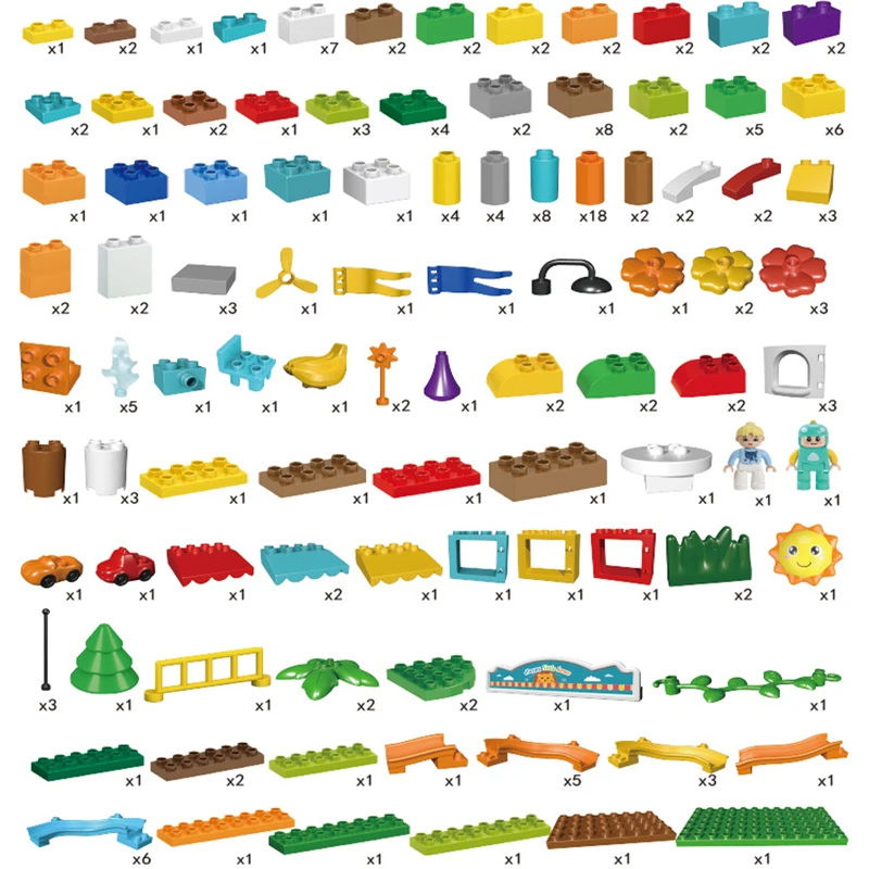 Marmor Teči Velika Velikost Blokov Združljiv Duploed gradniki Tok Potisnite Blokov DIY Big DIY Opeke Igrače Za Otroke, Otroci Darilo