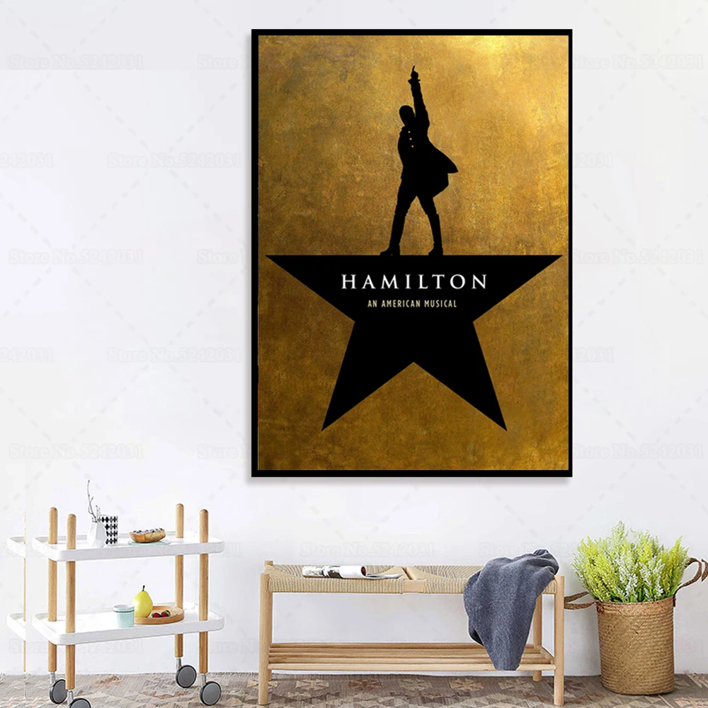 Hamilton Glasbenih Plakatov Ameriški Zgodovini Glasbene Platno Slikarstvo za Fandom Darilo Wall Art Dekor