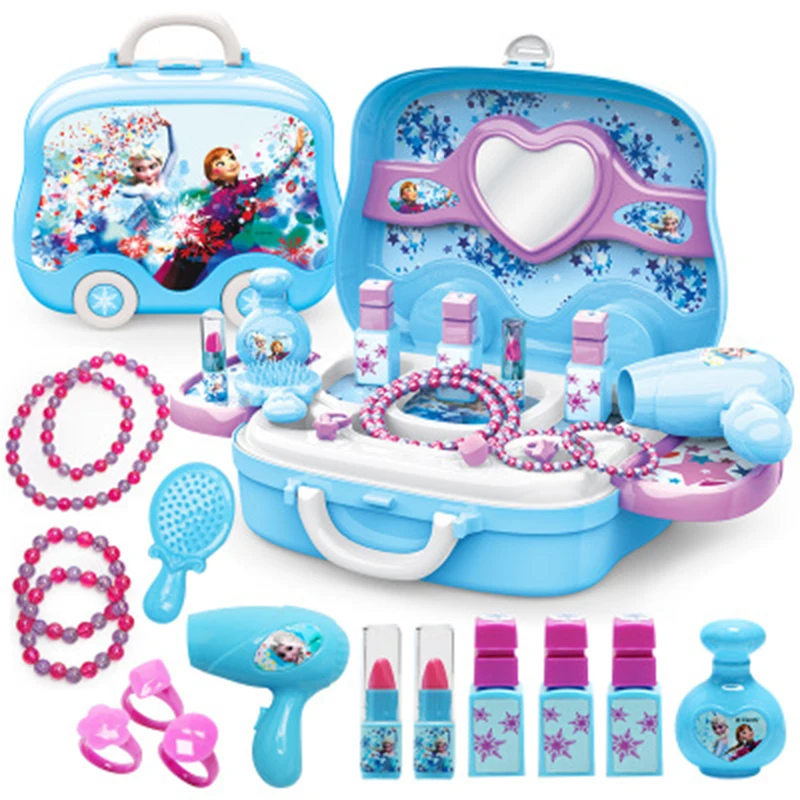 Dekleta Disney princesa zamrznjene Jutranje ličila igrača nastavite otroci Lepoto igrače za Otroke simulacije toaletno mizico Moda Igrače