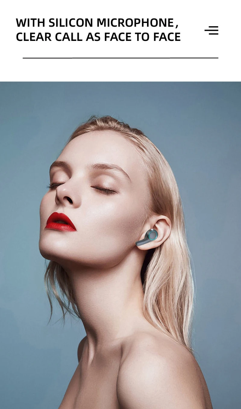 TWS Brezžična tehnologija Bluetooth V5.0 Slušalke Z Mikrofonom Šport Vodotesne Slušalke 9D HIFI Stereo Za Xiaomi Pametni telefon Huawei