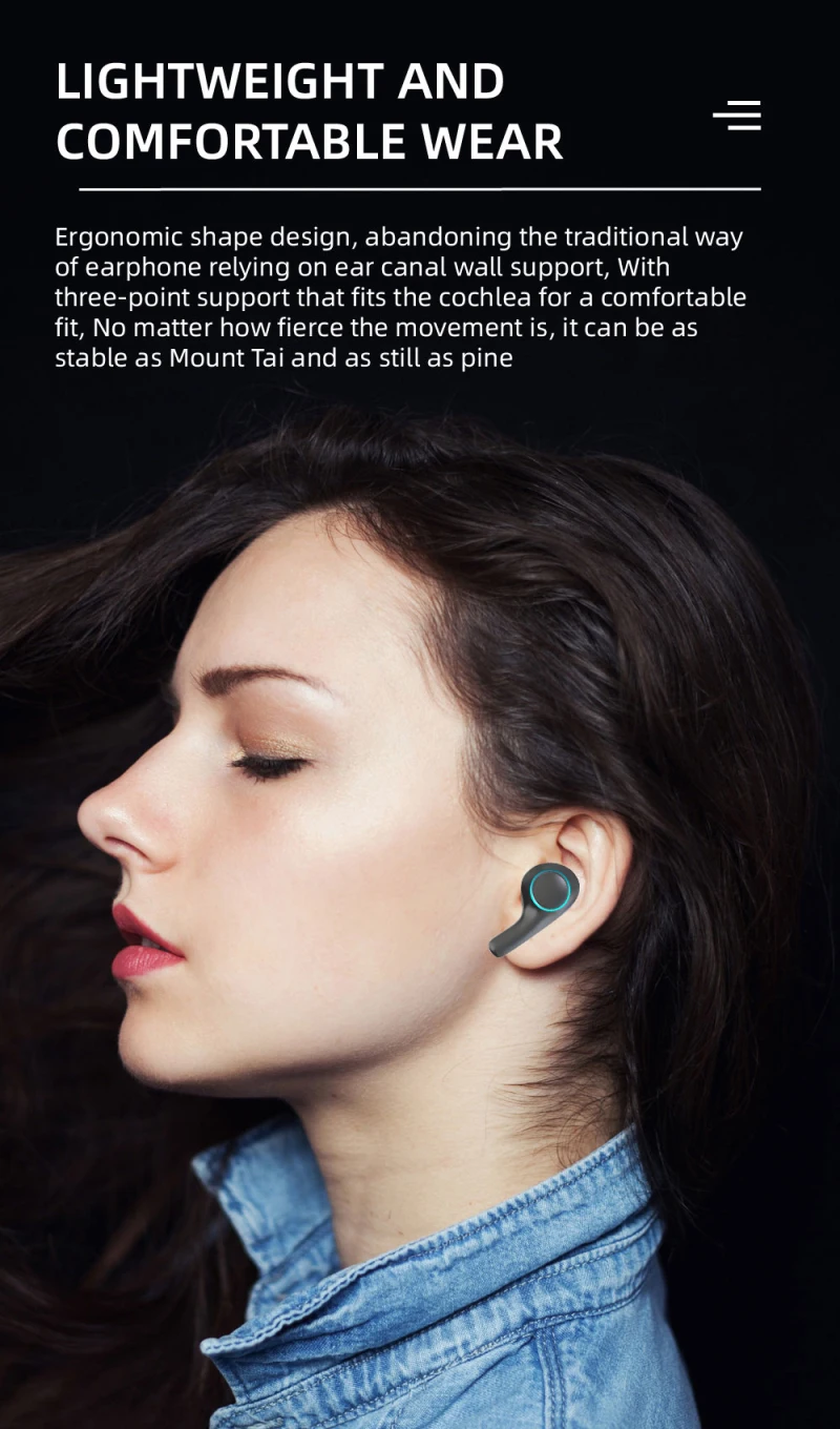 TWS Brezžična tehnologija Bluetooth V5.0 Slušalke Z Mikrofonom Šport Vodotesne Slušalke 9D HIFI Stereo Za Xiaomi Pametni telefon Huawei