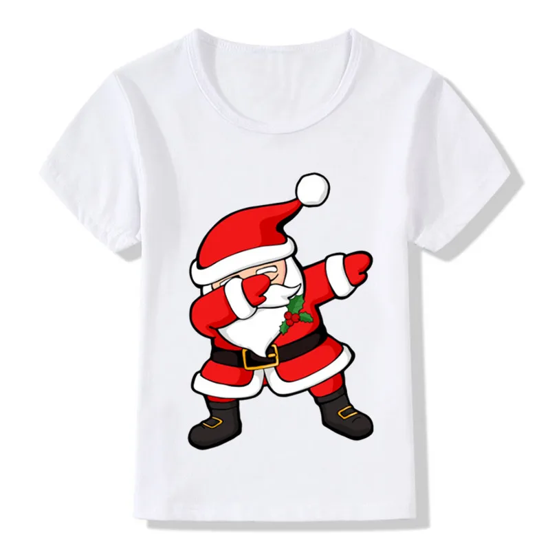 Santa Vzorec Smešno Otroci Majica s kratkimi rokavi Otroci Vesel Božič Risanka Oblačila Baby Fantje Dekleta Poletje T-shirt