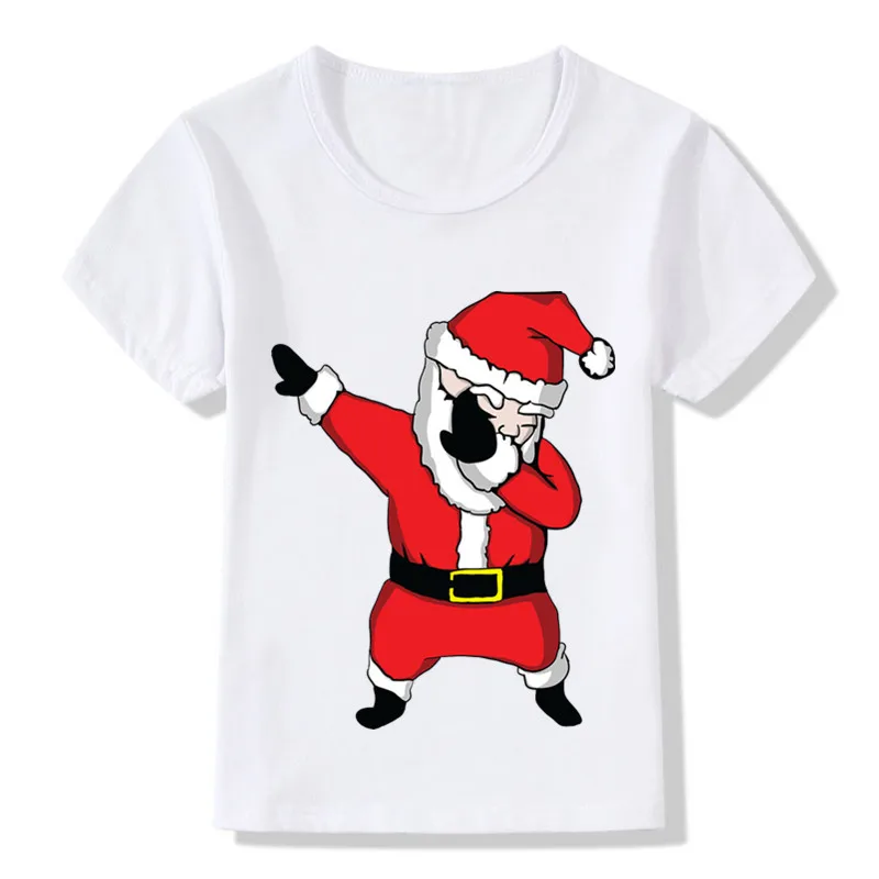 Santa Vzorec Smešno Otroci Majica s kratkimi rokavi Otroci Vesel Božič Risanka Oblačila Baby Fantje Dekleta Poletje T-shirt