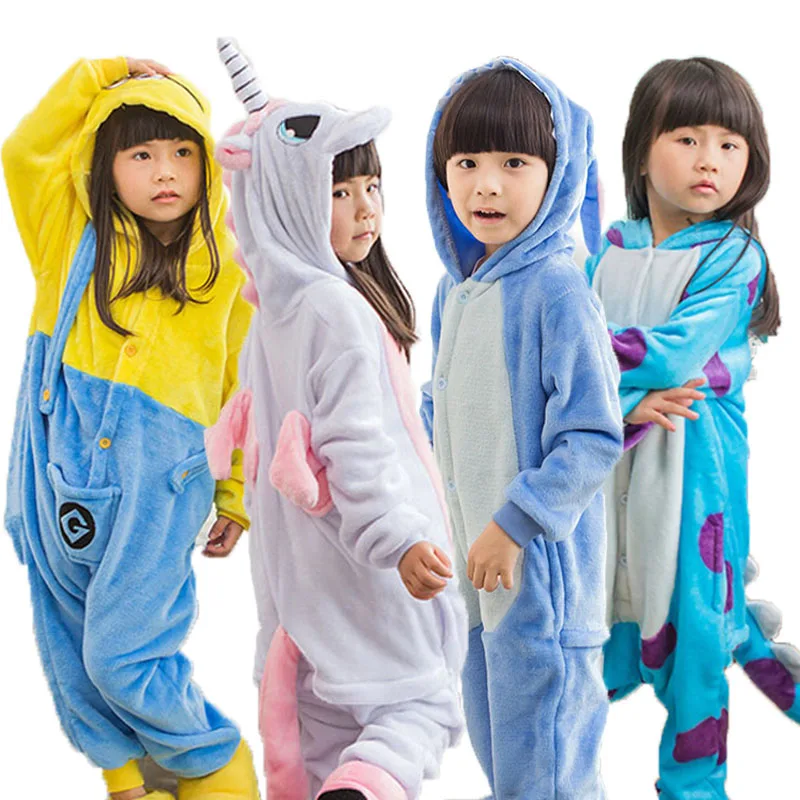 Otrok Kigurumi Samorog Pajama Otrok Baby Anime Splošno Totoro Jumpsuit Onesie Smešno Šiv Onepiece Živalski Karneval Cosplay