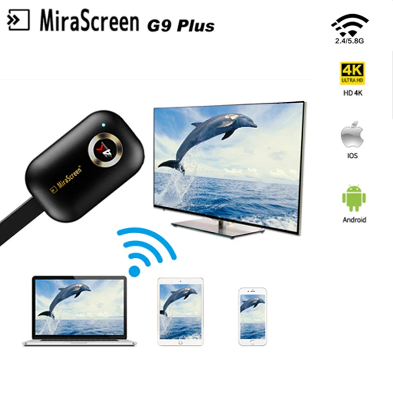 Mirascreen G9 Plus 2.4 G/5 G 4K Wifi Zaslon Ključ HDMI je združljiv Miracast Airplay DLNA Sprejemnik za Android iOS