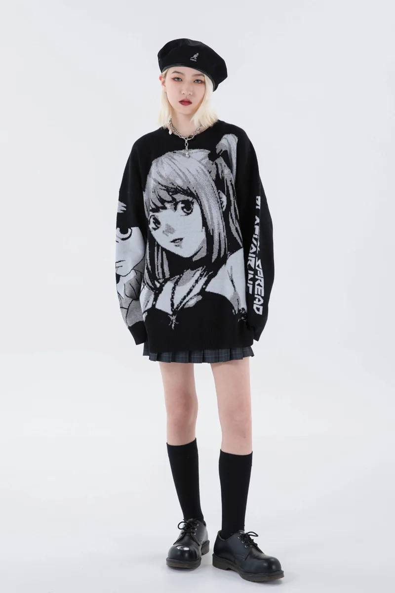 Pulover Anime Moški Pulover Moda za Ženske Puloverji moška Oblačila 2020 Sweatshirts Harajuku Plesti Z Vzorcem Puloverji