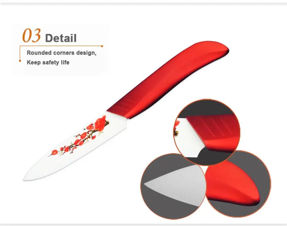 FINDKING blagovne Znamke Visoko ostre kakovosti Keramični Nož Set orodja 3 4 5 6 Kuhinjski Noži z rdečo rožo Dropshipping + Zajema