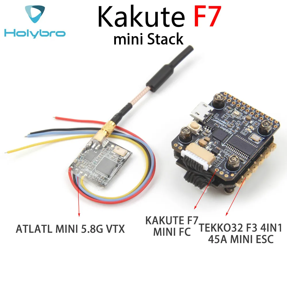 Holybro Kakute F7 mini Let Krmilnik&Tekko32 F3 4in1 45A mini ESC&Atltal mini VTX 5.8 G Combo mini Kup 20*20 mm Montaža hol
