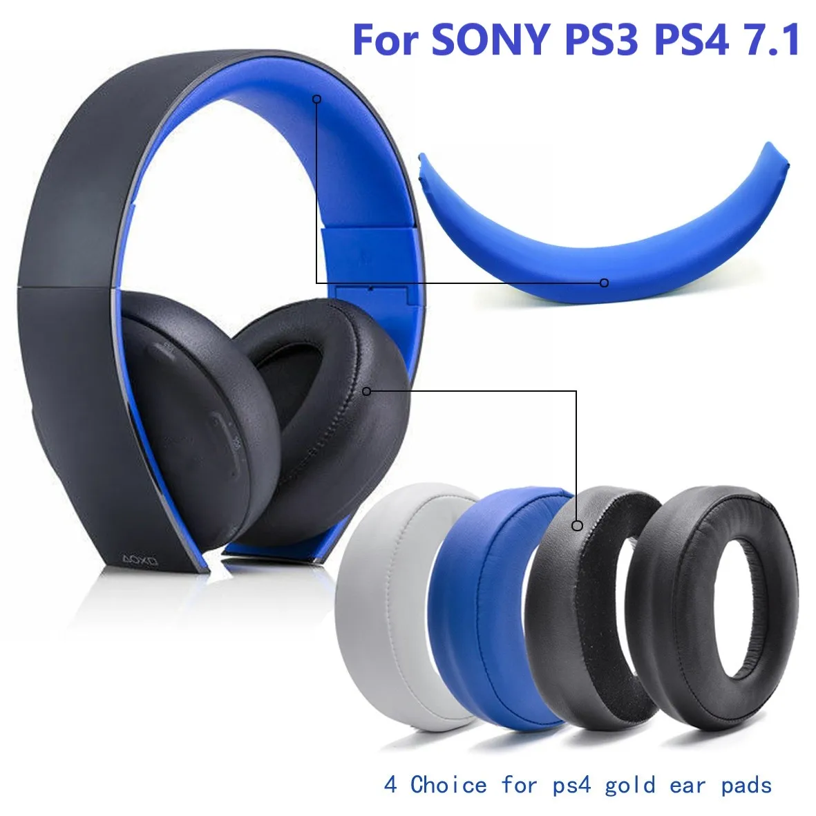 Earpads Blazine Glavo Blazine Pokrovček za Sony PlayStation Zlato Brezžični CECHYA-0083 Stereo 7.1 Slušalke za SONY PS3 PS4 7.1