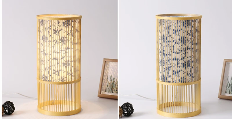 Klasične Japonske Namizne Svetilke Bambusa Desk Lahke Lesene Stoječe Luči Dnevna Soba Postelji Okrasni Dom Tabela Razsvetljavo