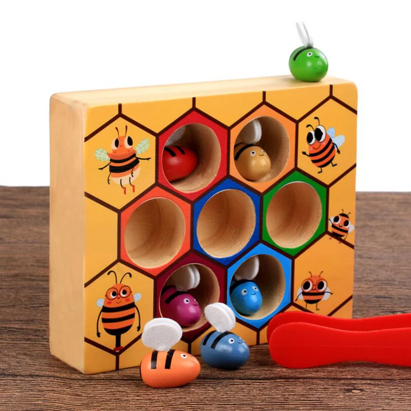 Lesene Nagibala Educatinal Montessori Pridni Čebelji Panj, Igre za Otroke Posnetek Igrače