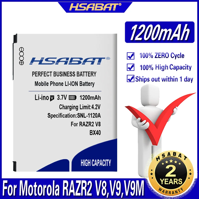 HSABAT 1200mAh programator bx40 Baterija za Motorola V8 RAZR2,V9,V9M,V9X,Q9H,PEBL2 U8,U9 Q9h,MOTOZINE ZN5,ZN5M,Postave i9
