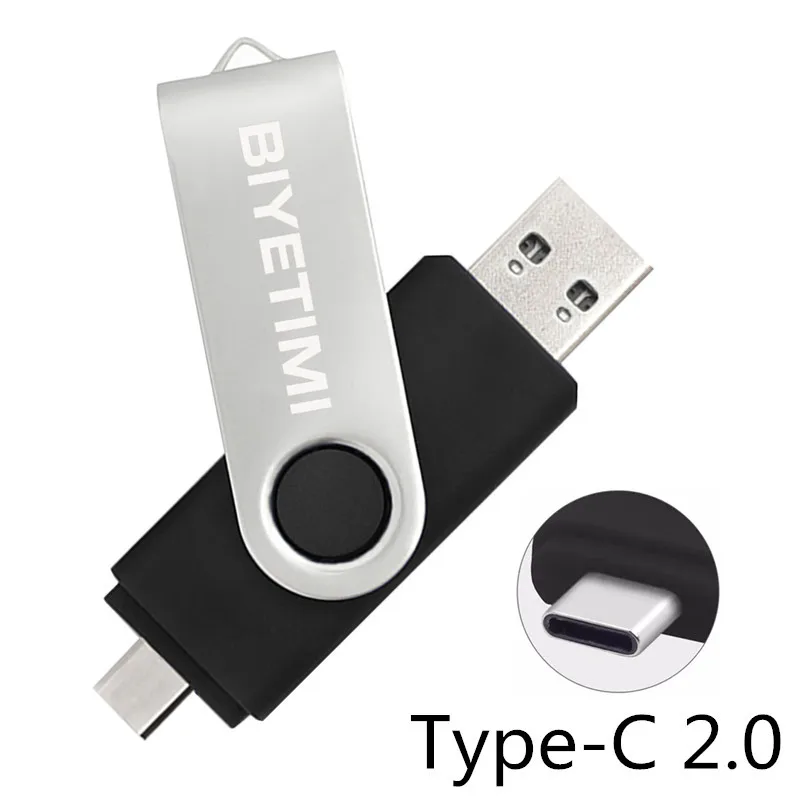 Biyetimi Tip C usb flash disk 128GB 2.0 OTG 64GB pen drive 32GB pravi zmogljivosti usb флэш-накопител memory stick za telefon ＆ cPC