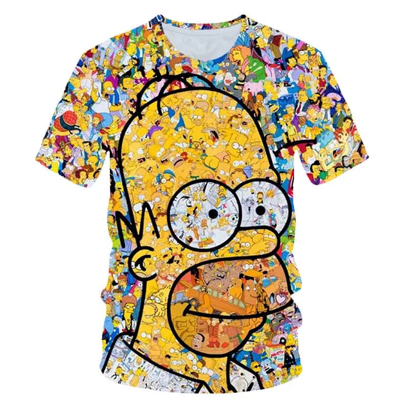3D cartoon Simpson T-shirt fant dekle Simpson Tiskanje T shirt Fantje priložnostne Harajuku unisex smešno Tshirt kratka sleeved Tshirt