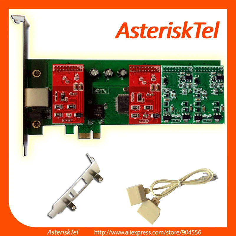 Zvezdica kartico TDM410 2 FXO 2 FXS kartico z Nizko Profil za 2U server - TDM410E podpira Asterisk Issabel tdm400p