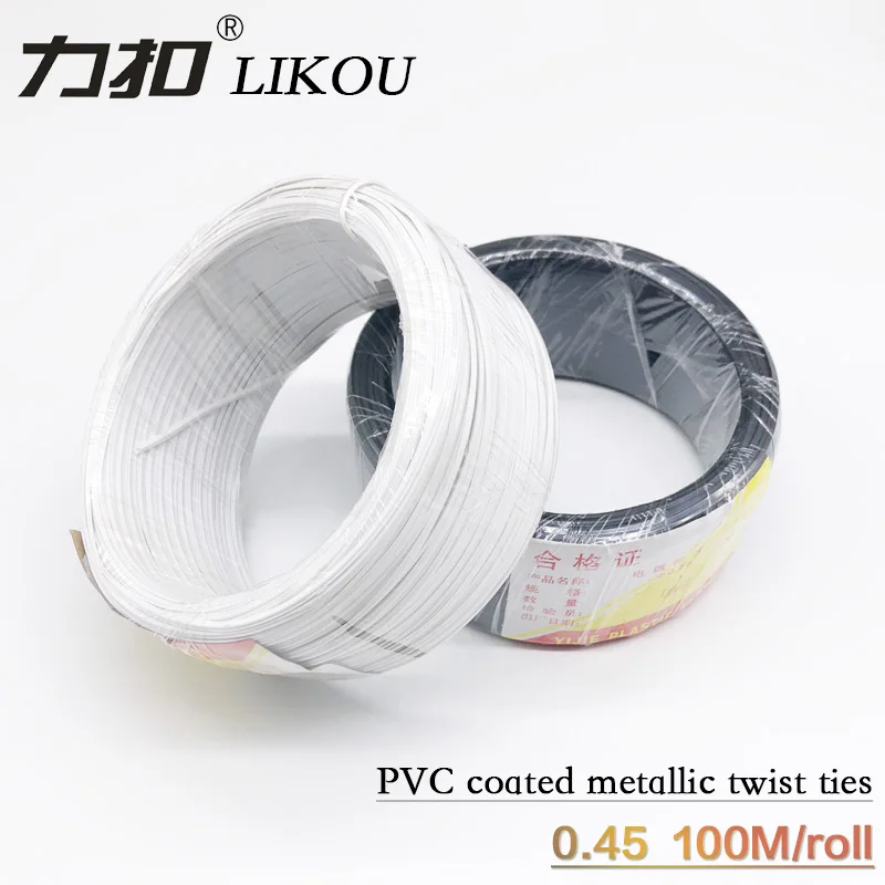 Beli ali črni okrogli Železa zavezujoče žična vrv kravato 100 m/roll (premer žice 0.45 )