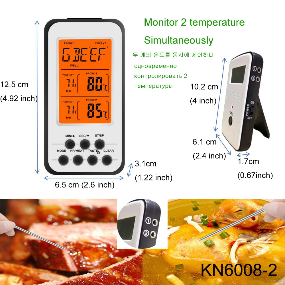 Daljinski Digitalni Meso za peko na žaru Termometer Kuhinjski Pečici Hrane, Kuhanje žar Žar Pečenka Termometer Vode, Mleka Merilnik Temperature Sonde