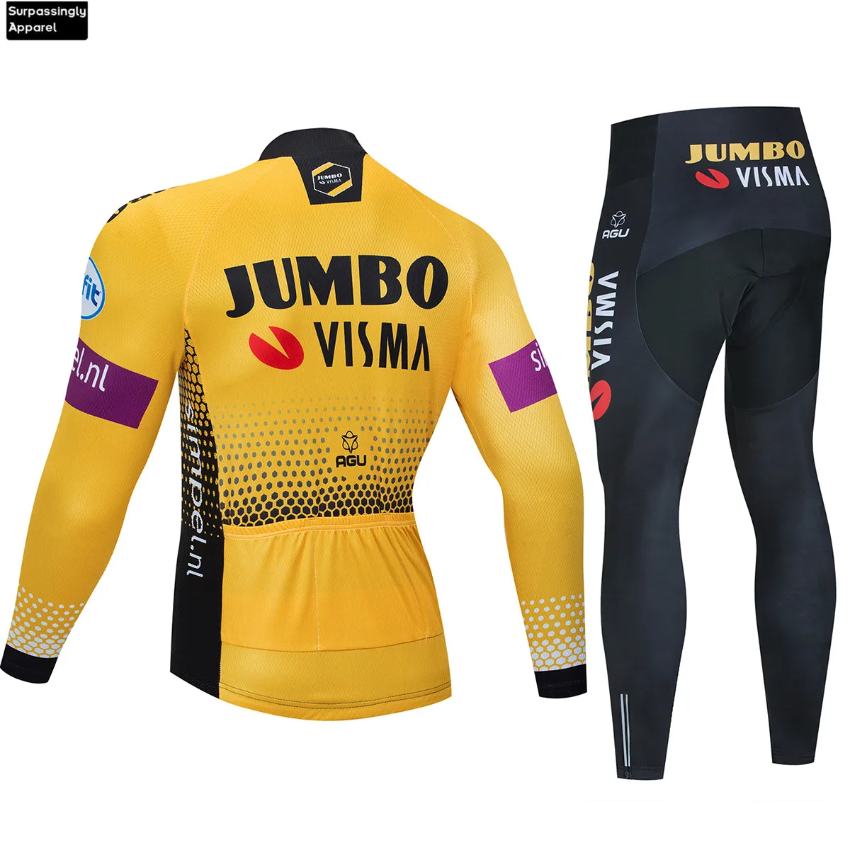 2020 Dolg Rokav Rumena Jumbo Visma Kolesarski Dres Komplet Ropa De Ciclismo Pro Team Bike Oblačila MTB Kolesa, Oblačila 20 D Gel Blazinico
