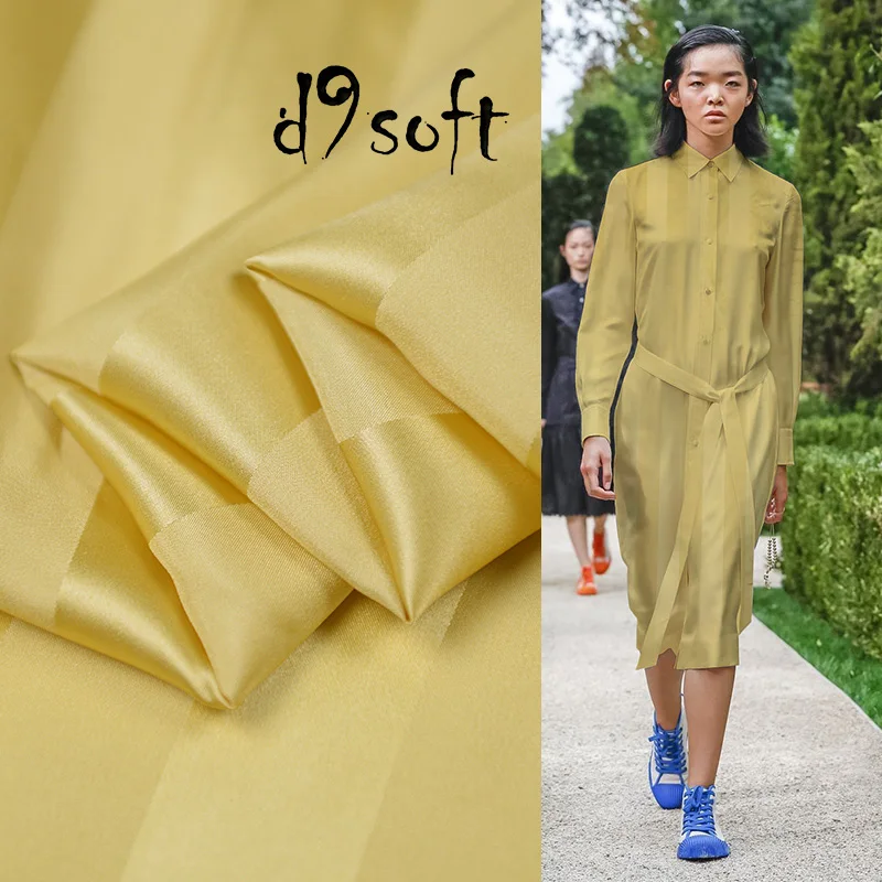 Rumena modno črtasto saten svila tkanine zelo kul in nemoteno za poletje obleko,SSC464
