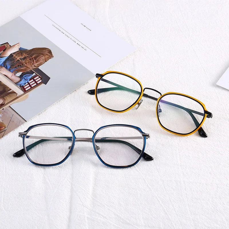 Ročno izdelan Acetatni Zlitine Oči Očala Okvirji za Moške Letnik Kvadratnih Očala Ženske Optični Kratkovidnost Recept za Očala