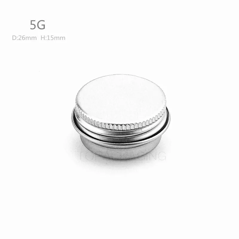 5 g X 200 Aluminija Jar,z navoj Prazno Kozmetični Posodo Krema Jar Vzorec Tin 5ml Balzam za Ustnice Majhni Kovinski Lonec Nail Art Pločevinke
