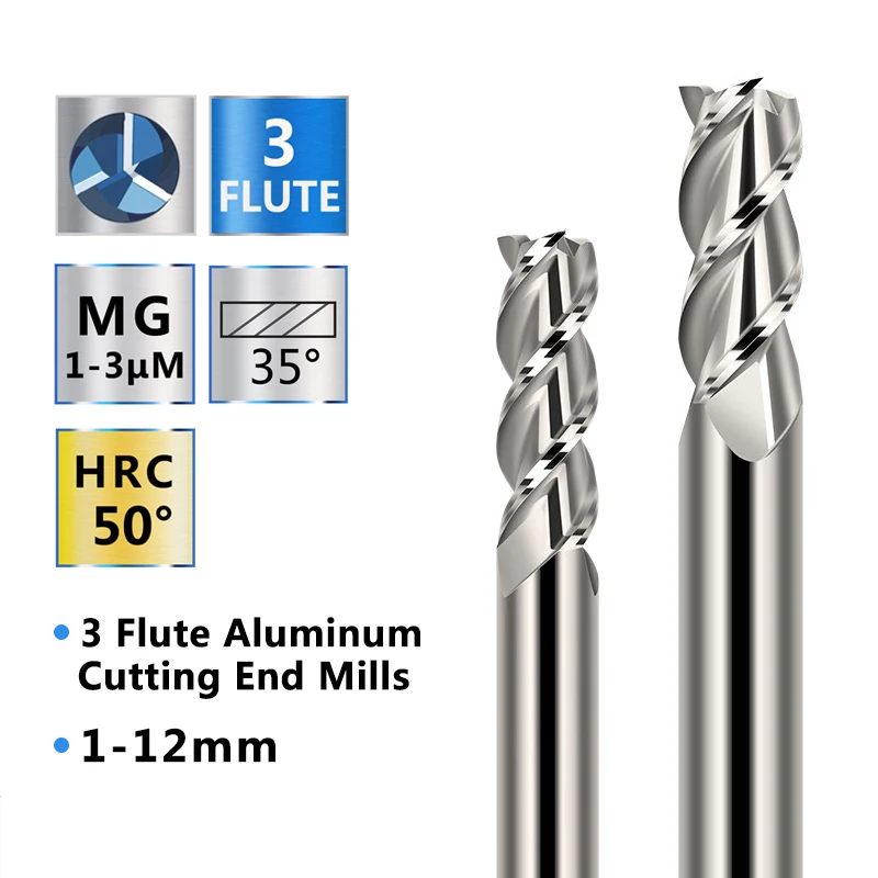 XCAN Aluminija Rezanje, Rezkanje Rezalnik 1-12 mm 3 Flavta Karbida Koncu Mlin za Kovine Rezkanje CNC Usmerjevalnik Malo Rezalnik