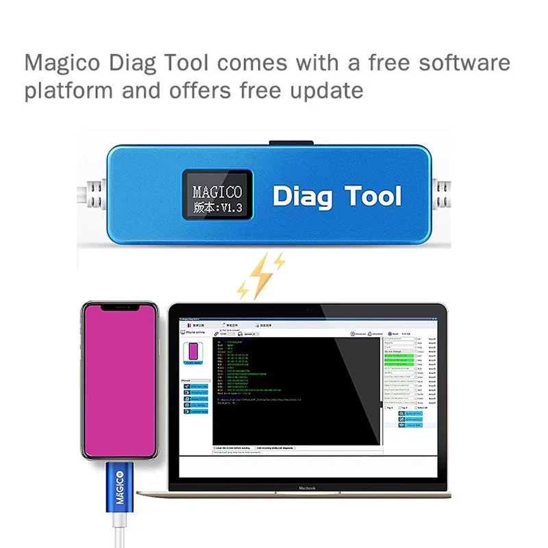 Magico Diag DFU Orodje, ki Ne Razstavljanje se Zahteva Trdi Disk DFU Branje, Pisanje, Spreminjanje, Serijska Številka telefona in 6-x pad Razpakiranju WiFi