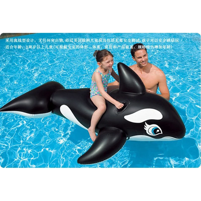 Pvc igrač 193cm*119 cm napihljivi black velikega kita plaži, bazen za vodo rider baby živali rider zraka mat vzmetnice salon B40008