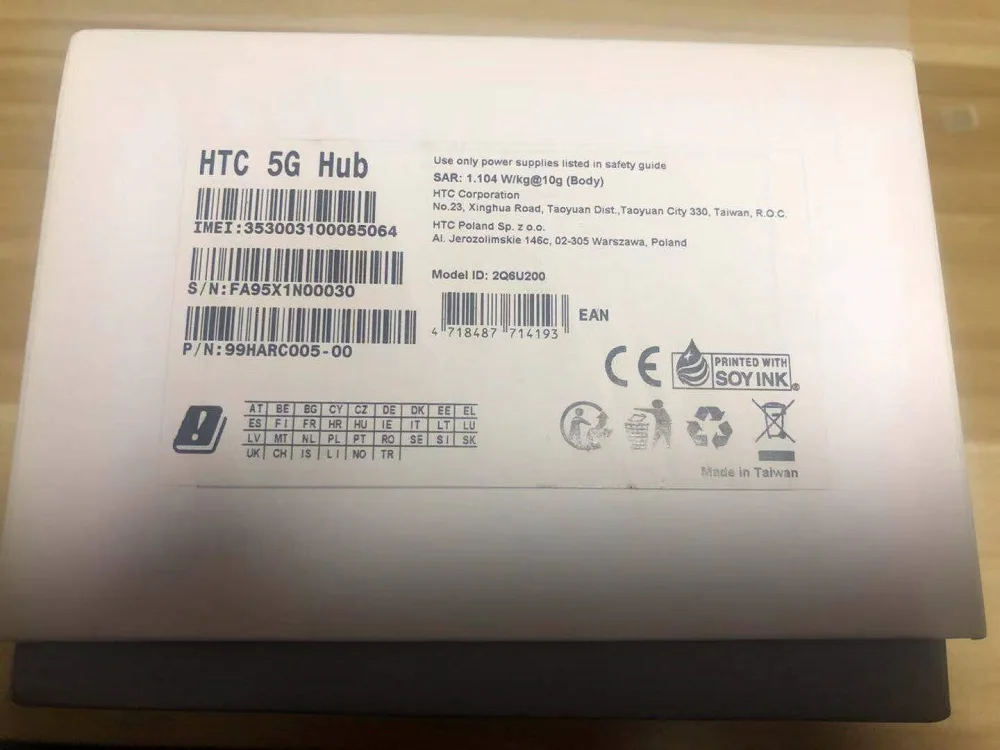 Odklenjena HTC 5G Hub Android tm9Pie wifi802.11ad 7660mAh baterije 5g KRALJESTVU n78 NAS N41 2.63 gbps 4G Lte Bands1 3 5 7 8 20 28 38