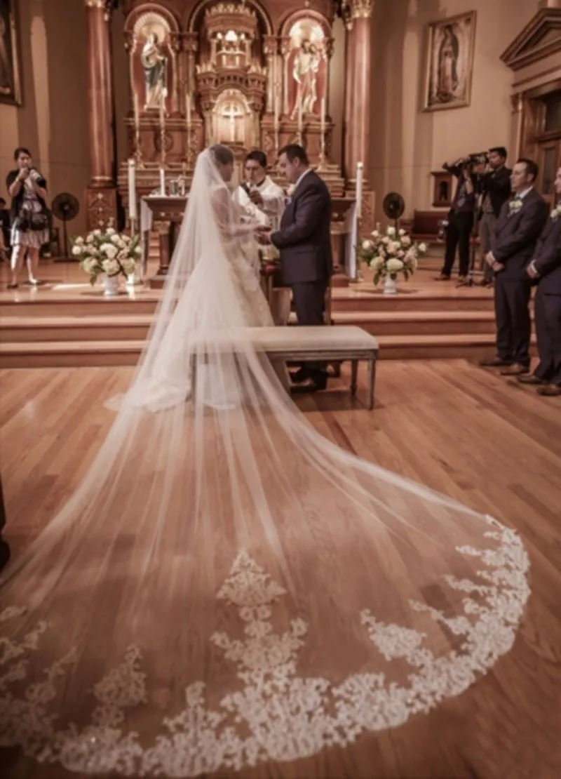 Nevesta poročni veil korejski nove dolgo Tančico Nevesta tančico poročni veil razkošno cvetje mehko preja vrečko pošta E25