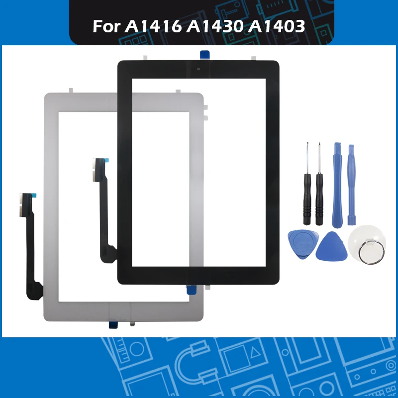 Visoka Kakovost Črno Bel A1416 A1430 A1403 na Dotik Za iPad 3 Računalnike Spredaj Steklena Plošča Zaslon z gumb za Domačo stran