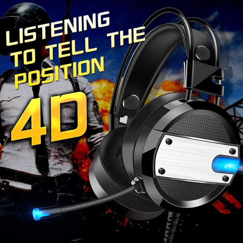 Žične Slušalke Profesionalni Surround Gaming Slušalke Heavy Bass Nadstrešek Žareče Zmanjšanje Hrupa Slušalke Za Internetno Bar Igralec