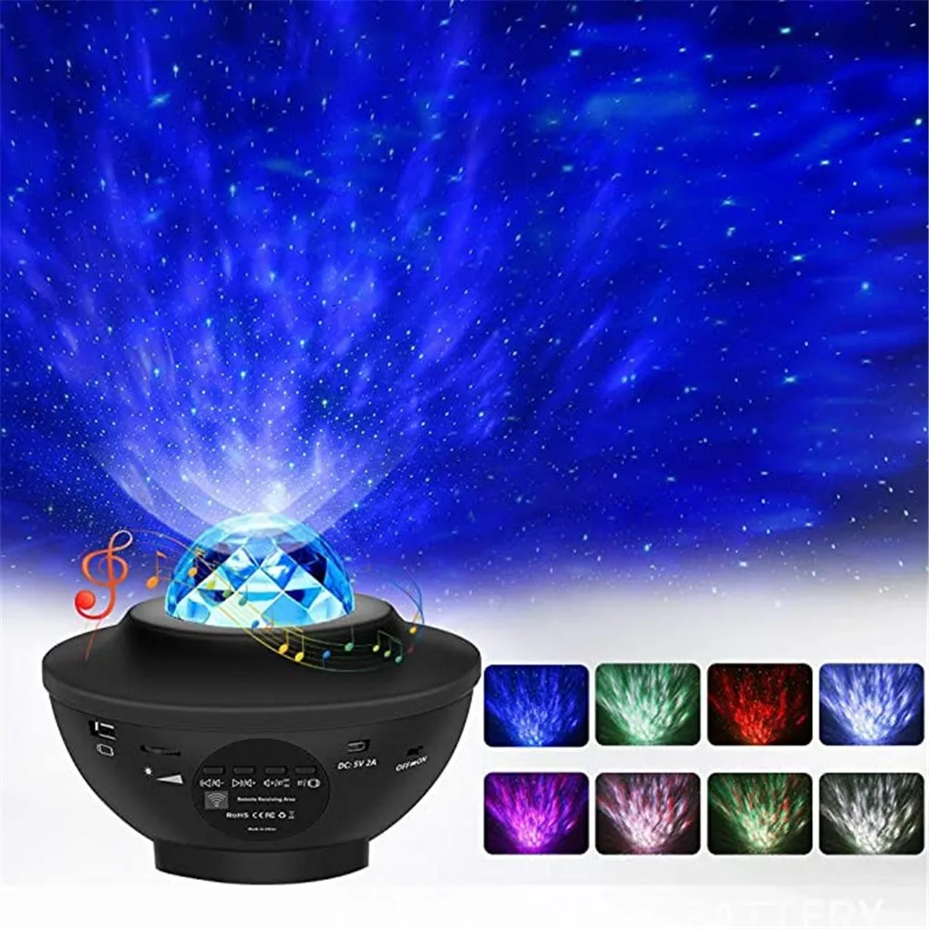 Barvita Zvezdnato Nebo Galaxy LED Pisane Projektor Blueteeth USB Glasovni Nadzor Predvajalnik Glasbe Projekcija Lučka za Polnjenje Lučka za Darilo