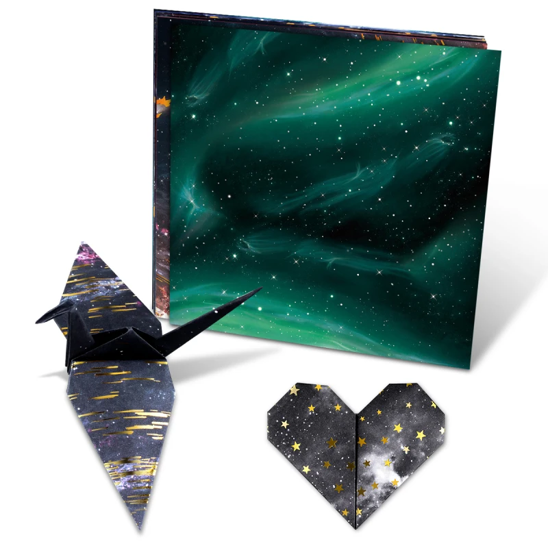 96pcs Origami Barvni Papir Planet Galaxy Zvezda Serije Zložljiva Žerjav Papir DIY Scrapbooking Ročno Izdelavo Papirja Darila 8 barv